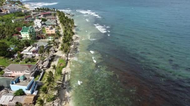 Aerial View Waves Bangui Bay Crashing Saud Beach Luzon Island — 비디오