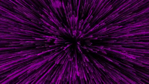 黒の背景に鮮やかな紫色のライトの動き — ストック動画