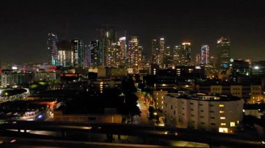 A beautiful view of the Downtown Los Angeles at night