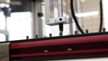 Production machinery working with an assembly belt in an industrial factory - artificial intelligence