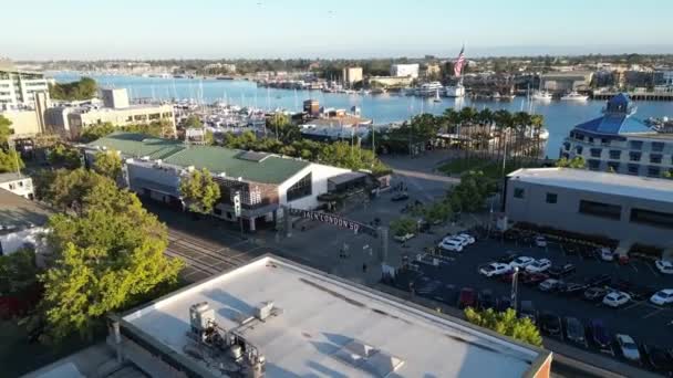 Drone Footage Jack London Square Sign Oakland — Wideo stockowe