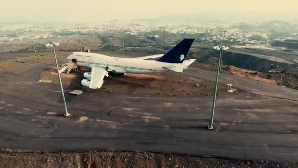 Newest Tourist Attraction Abha Saudia Airlines 747 Being Made Restaurant — Video Stock