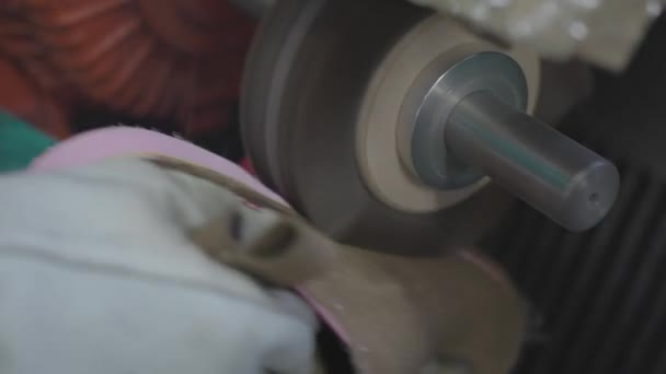 Factory Making Hanleather Shoes — Vídeos de Stock