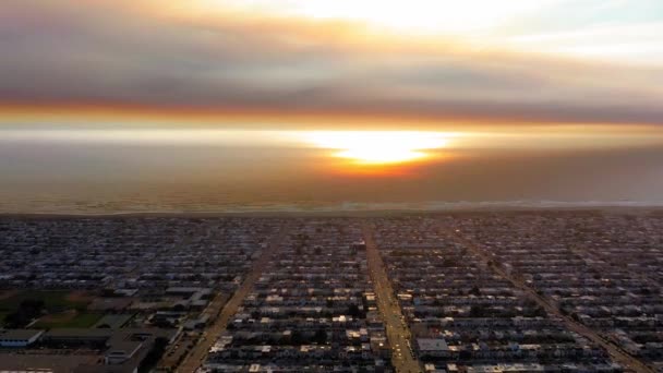 Footage Aerial View San Francisco Sunset California — Stockvideo