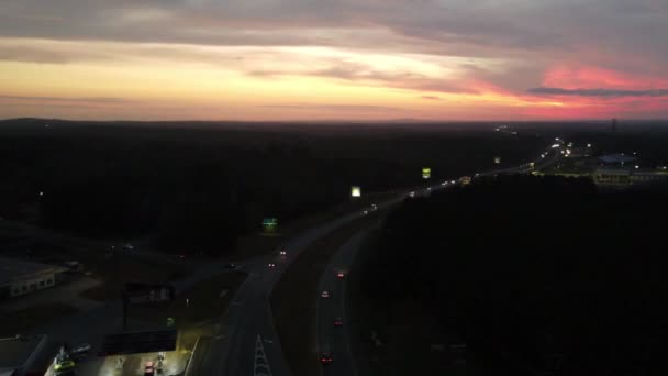 Time Lapse Beautiful Sunset Busy Highway — Vídeo de Stock