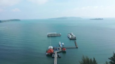 Koh Kong Eyaletinde güzel bir Long Bay Sahili, Kamboçya, HD