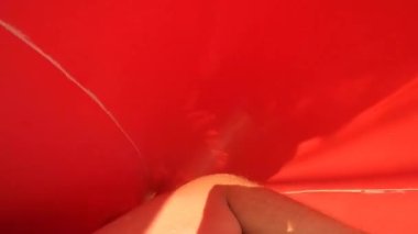Taking the highest chute at the water park