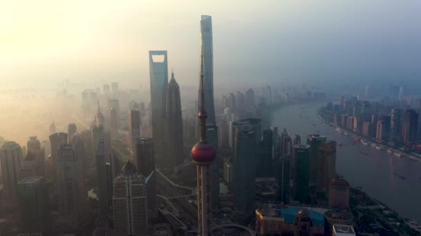 Aerial View China Cityscape — Stockvideo