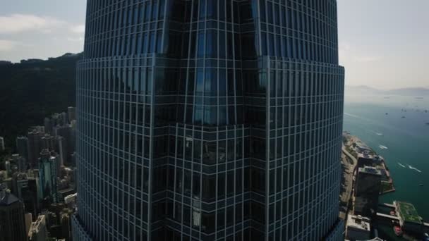 Drone Footage International Finance Centre Facade Hong Kong — Video Stock