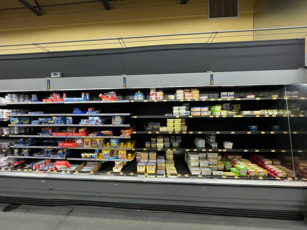 Augusta Eua Walmart Interior Seção Laticínios Belair Estrada — Fotografia de Stock