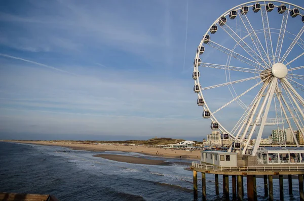 Skyview Pier Ferris Wheel Sea Hague Netherlands — Fotografia de Stock