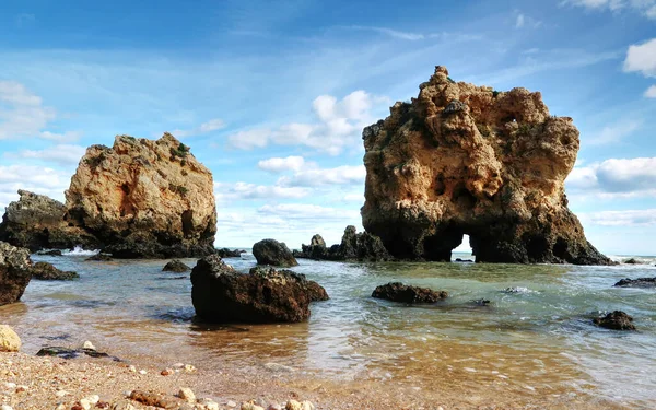 Bizzare Acantilados Piedra Arenisca Costa Del Algarve Portugal Océano Atlántico — Foto de Stock