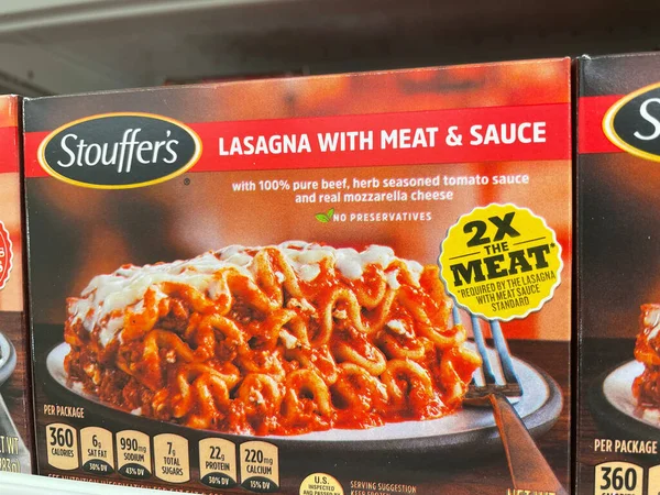 Grovetown Usa Sklepy Detaliczne Mrożone Jedzenie Stouffers Lasagna Sos Mięsny — Zdjęcie stockowe