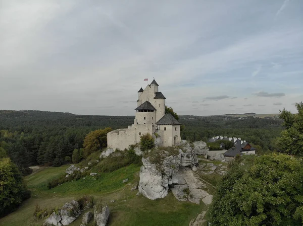 波兰西里西亚省博博利斯皇家城堡的空中景观 — 图库照片