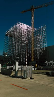 An industrial building under construction in Linz