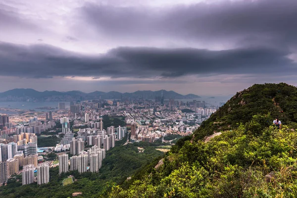 Het Uitzicht Kowloon Ommuurde Stad Van Lion Rock Heuvel Onder — Stockfoto