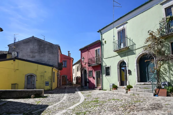 Uma Rua Estreita Pequena Aldeia Bisaccia Avellino Itália — Fotografia de Stock