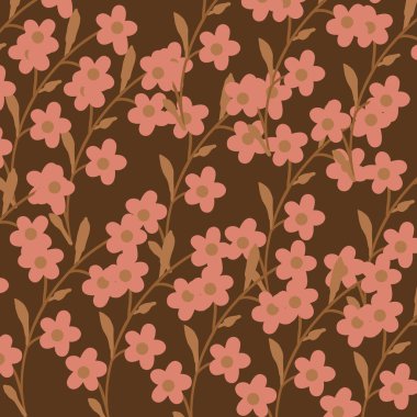 Romantic floral seamless pattern design. Tropical background illustration