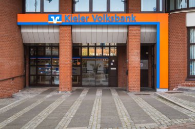 Kiel, Almanya, 29 Mart 2022, Banka Kieler Volksbank girişi
