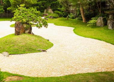The corner of a Japanese style garden