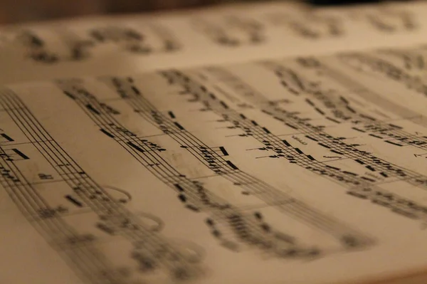 Closeup Shot Classical Sheet Music — Foto Stock