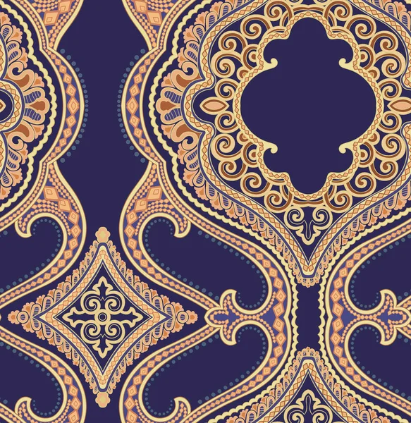 A Seamless vintage pattern ornament design on a purple background