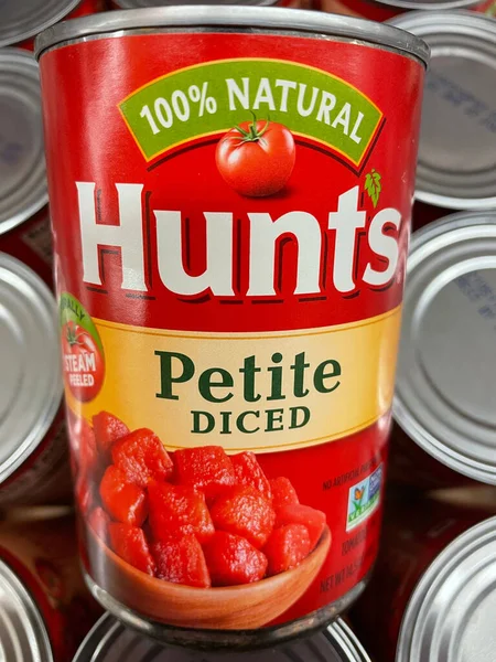 Grovetown Usa Retail Grocery Store Hunts Petite Diced Can Tomatoes — Stock Photo, Image