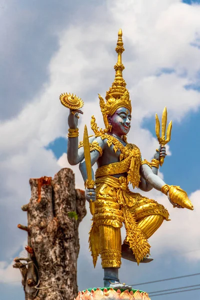 Vertical Closeup Deity Statue Buddhist Temple Thailand — Photo