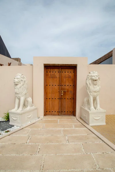 old wooden doors close up in Arabian style vintage