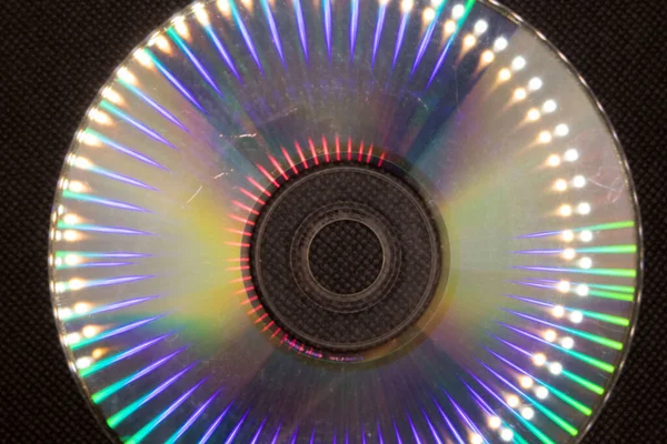 Compact Disk Veya Dijital Çok Yönlü Disk Dvd Içerisindeki Işığın — Stok fotoğraf