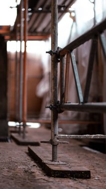 A vertical shot of a construction site