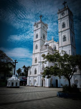 Hindistan 'daki Vallarpadam Kilisesi cephesine yakın çekim