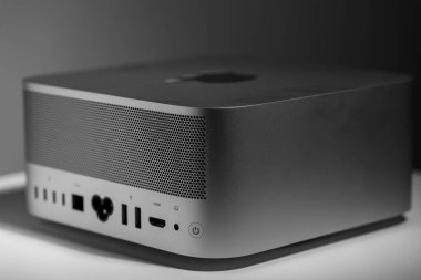 Dark low key still life of modern new desktop computer system