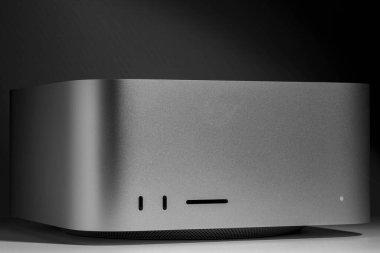 Stylish low key still life of modern new desktop computer system