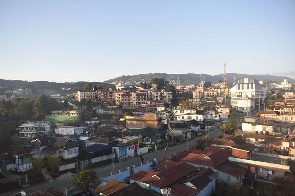 Aerial View Shillong Hill Station Sunny Day Blue Sky Meghalaya — Stock Photo, Image