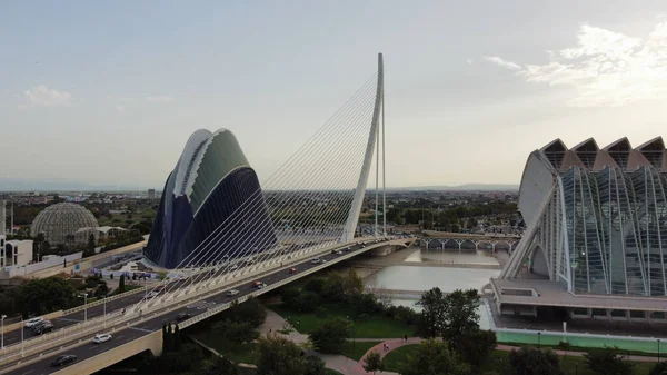Long Exposure View City Arts Sciences Serreria Bridge Assut Valencia — Stock Photo, Image