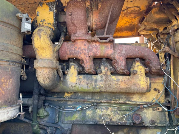 Burke County Eua Tubos Motor Trator Enferrujado Abandonados Velhos — Fotografia de Stock
