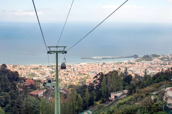 Aerial View Cable Car Funchal Madeira Portugal — Stock Photo, Image