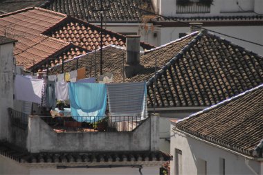 Güney İspanya 'nın tipik çatılarına yakın çekim.