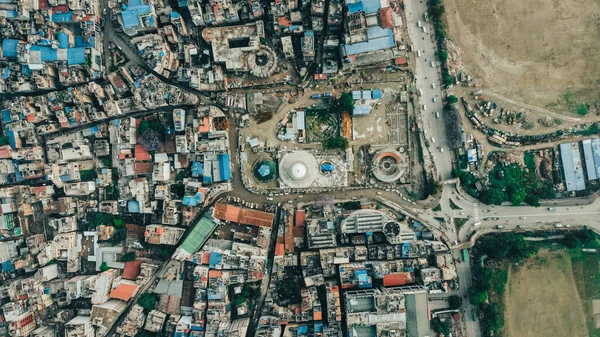Aerial View Dharahara Tower Center Sundhara Bright Sunlight Kathmandu Nepal — Stock Photo, Image
