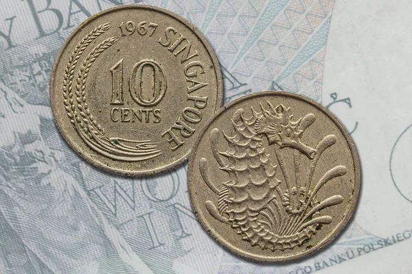 Singapore Dollarmynt Cent Valör Framsida Och Omvänd — Stockfoto