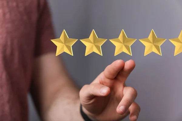 Render Star Rating Star Holographic Manner — Stock Photo, Image