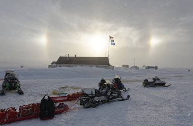 Snowmobiles at the Pacific Steam Whaling Co. constructed this building in 1893, making it the oldest frame building in the Yukon, Canada