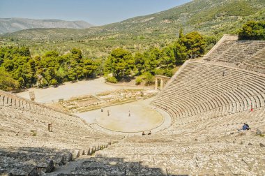 Epidaurus, Greece. March 3, 2010:View of the seats at Epidavros Theatre, Ancient Greece    