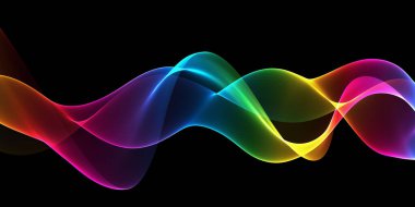 Güzel Karanlık Soyut Gökkuşağı Işık Dalgası fütüristik arkaplanı