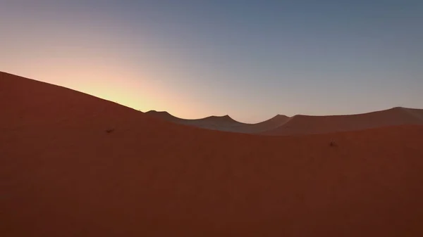 Panoramic Shot Breathtaking View Sand Dunes Desert Blue Sky — Stock Photo, Image