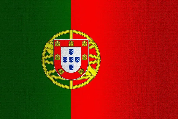 Eine Flagge Von Portugal Auf Einem Steinmauer Hintergrund — Stockfoto