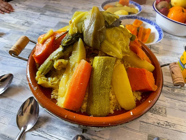 Delicioso Couscous Viernes Tajine Marruecos — Foto de Stock