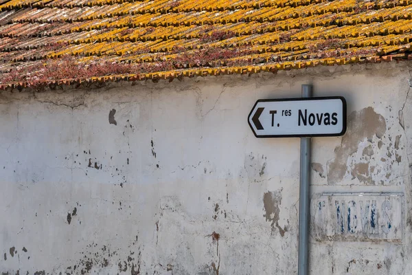 Closeup Direction Sign City Torres Novas District Santarem Portugal — Stock Fotó