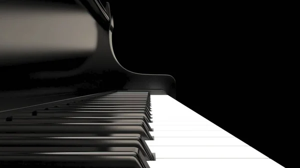 Black Piano Isolated Black Background Classical Music — Stock Photo, Image